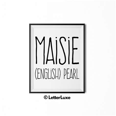 Maisie Name Meaning Art Maisie Printable Baby Girl Shower Etsy España