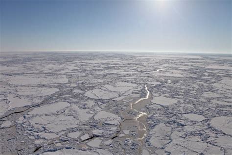 Aerial View Of Frozen Arctic Ocean Stock Photo Image Of Iceberg Pole