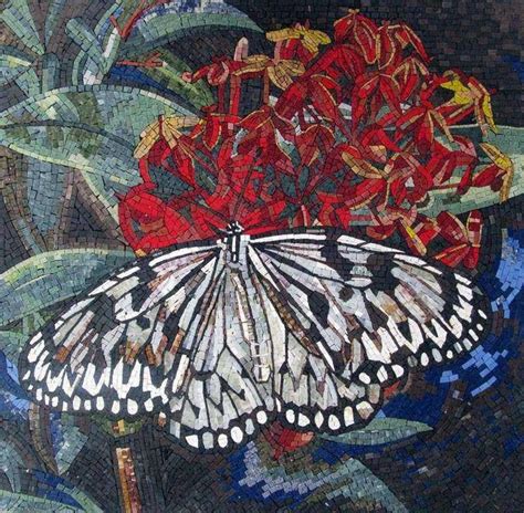 Mosaic Wall Art Butterfly Flower Birds And Butterflies Mozaico