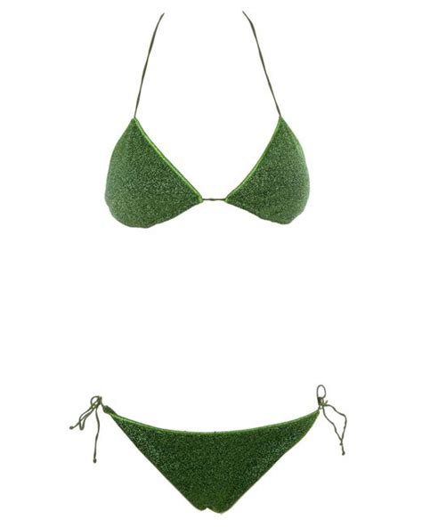 Oséree Glitter Detail Bikini In Green Lyst Uk