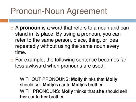 Nouns & pronouns chapter exam instructions. PPT - Pronoun-Noun Agreement PowerPoint Presentation - ID ...