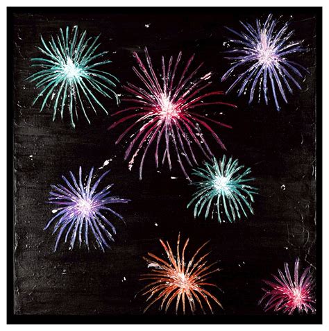 Fireworks Acrylic On Canvas Canvas Painting Diy Painting And Drawing