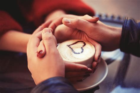 White Ceramic Cup Holding Hands Coffee Couple Hd Wallpaper