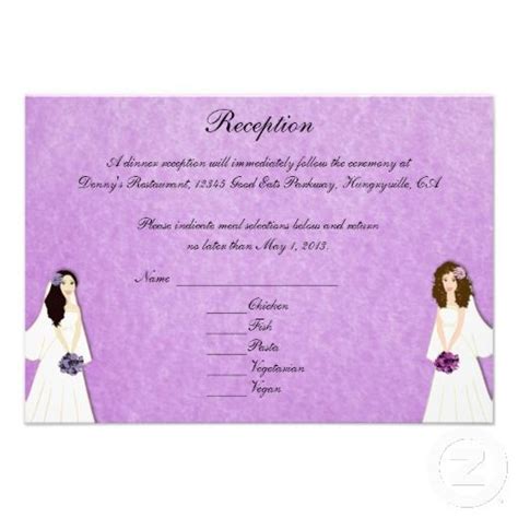 two brides lesbian wedding custom reception cards zazzle lesbianwedding gaymarriage lesbian