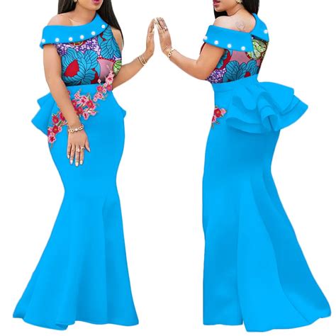 2018 Autumn Elegent Fashion African Women Cotton Plus Size Long Dress Xs 6xlafrica Clothing