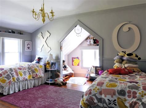 Amazing Shared Girls Room F Grey Girls Rooms Gray Striped Walls