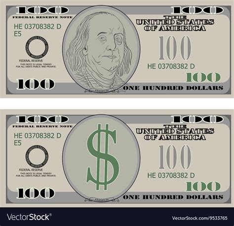 Hundred Dollar Bank Notes Royalty Free Vector Image