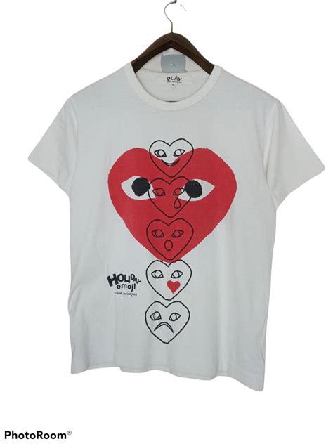 Comme Des Garcons Ad2016 Cdg Play Holiday Emoji Multiple Heart White