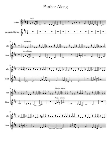 Farther Along Sheet Music For Violin Guitar Download Free In Pdf Or