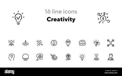 Creativity Line Icon Set Stock Vector Image And Art Alamy