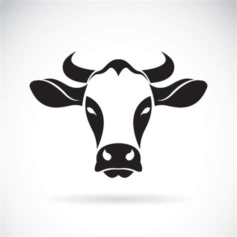 Vector De Cabeza De Vaca Sobre Fondo Blanco Vector Premium