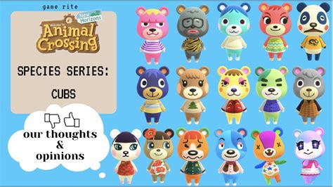 Animal Crossing New Horizons Species Series Cubs Youtube