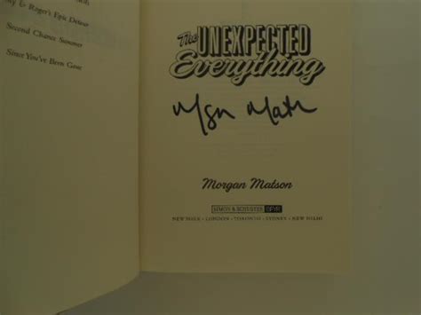 The Unexpected Everything Signed By Matson Morgan Very Good Plus