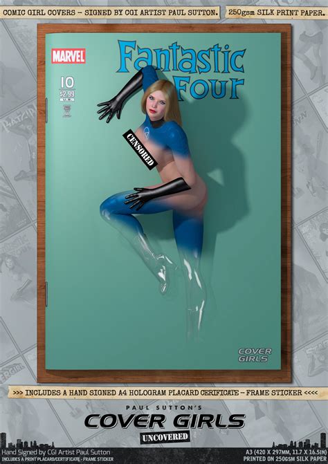 Invisible Woman Fantastic Four Nude Pin Up Cover Girls Uncovered Sexy Marvel Superhero Comic