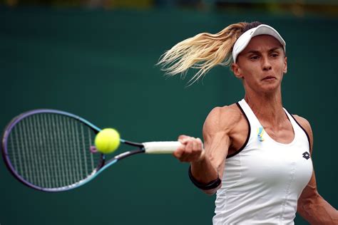 Wimbledon 2022 Lesia Tsurenko Wears Ukraine Ribbon In Victory Over Compatriot Anhelina Kalinina
