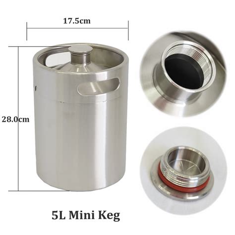 5l Homebrew Mini Keg Stainless Steel Craft Beer Barrel Growler For Sale