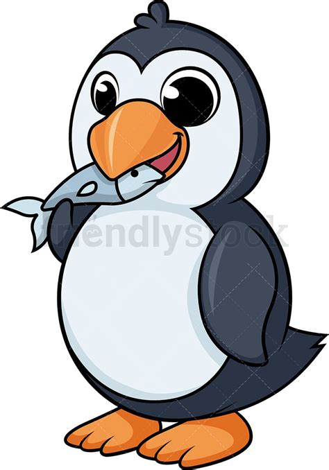 Vector De Imágenes Prediseñadas De Dibujos Animados De Pingüino