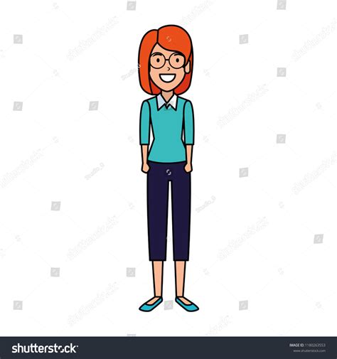 Beautiful Woman Glasses Character Stock Vector Royalty Free