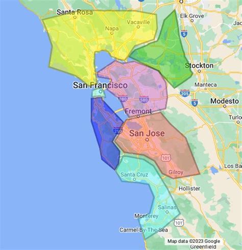 San Francisco Bay Area Map Map Of Zip Codes