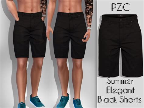 The Sims Resource Summer Elegant Black Shorts For Him