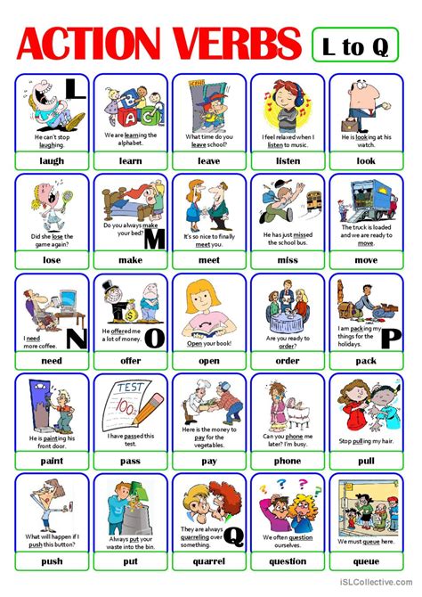 Pictionary Action Verb Set 3 F English Esl Worksheets Pdf And Doc