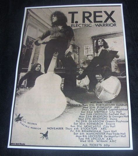 Trex Electric Warrior 1971 Tour Dates Concert Poster Ebay Concert