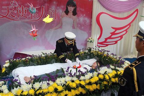 Chinese people invest heavily in funerals and coffins, believing that doing so is a way of showing filial piety towards their ancestors. Chinese Student Zeng Jia Hosts Own Funeral (PICTURES)