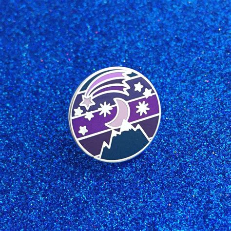 Night Sky Enamel Pin Badge Ombre Pin Purple Lapel Pin Starry Sky By