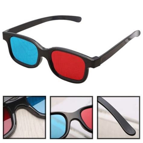 Red Blue 3d Glasses Black Frame For Dimensional Anaglyph Movie Tv Dvd Ebay