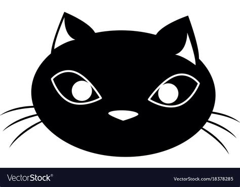 Funny Black Cat Head Royalty Free Vector Image