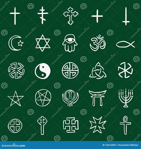 Vector Set Of Chalk Doodle Religious Symbols 76516400