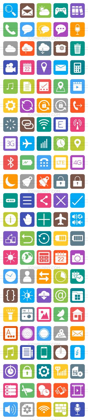 110 Mobile Apps Line Icons Iconbunny