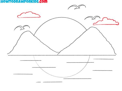How To Draw A Sunset Easy Drawing Tutorial For Kids