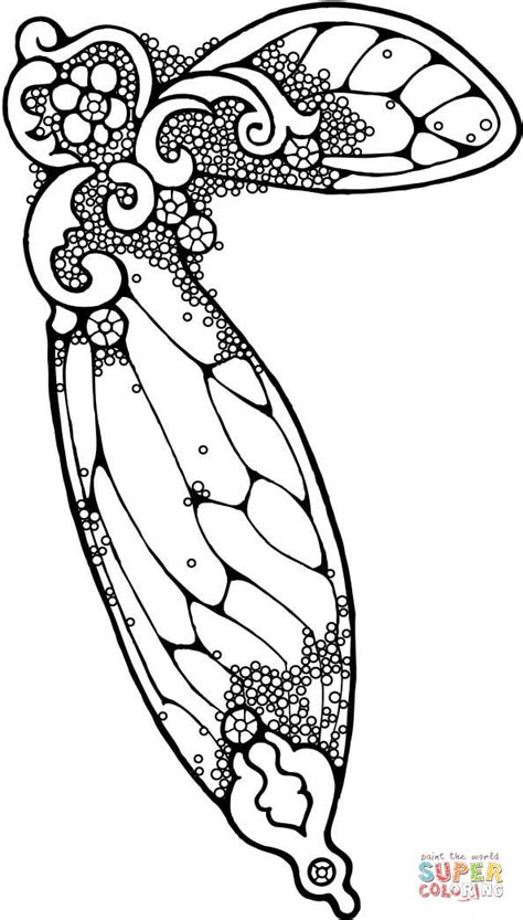 fairy wing coloring page  printable coloring pages