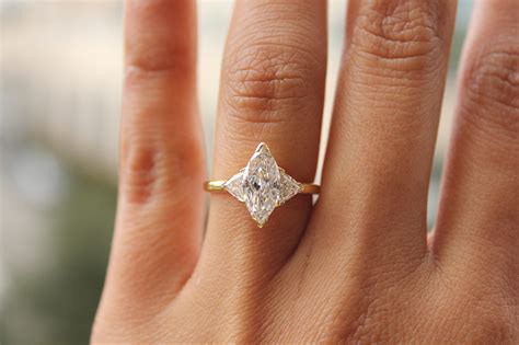 Three Stone Marquise Diamond Engagement Ring Gili Mor