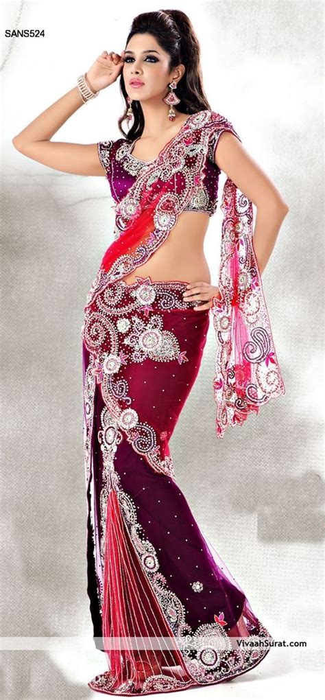 Lehenga Style Saree Lehenga Saree Red Saree Purple Lehenga India