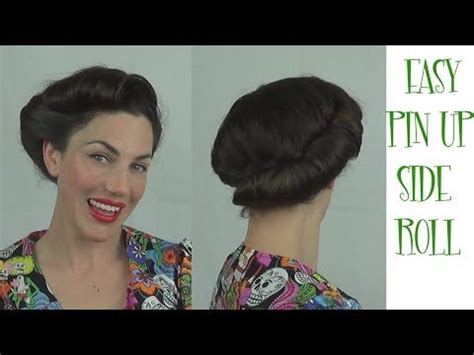 If you're looking to do pin up hairstyles and have an authentic look, you probably want to get the book by lauren rennell's called vintage hairstyling: EASY PINUP hairstyle side roll VINTAGE RETRO updo - YouTube