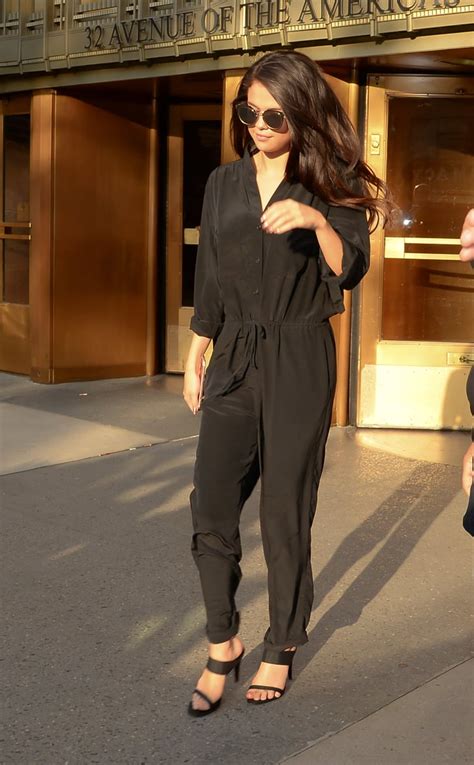 Selena Gomez Wearing All Black In New York City October 2015 POPSUGAR
