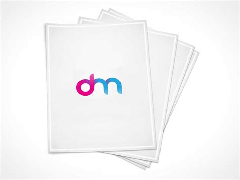 Paper Sheets Fanned Out Psd Mockup Psd Mockups