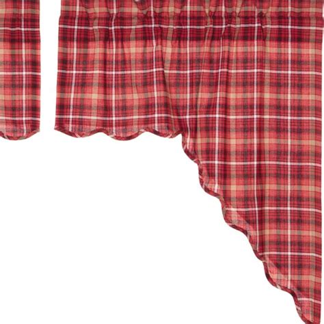 20 The Best Lodge Plaid 3 Piece Kitchen Curtain Tier And Valance Sets