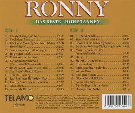 Ronny Hohe Tannen Das Beste 2 Cds Jpc