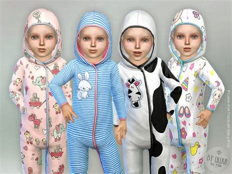 The Sims Resource Pajama For Toddler Girls P02 By Lillka Sims 4