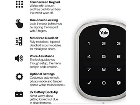 Yale Assure Lock Sl With Z Wave Key Free Touchscreen Deadbolt Satin