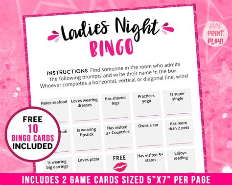 Printable Ladies Night Games Printable Templates