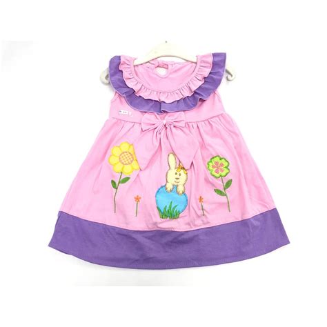 Resep dan menu mpasi bayi 6 bulan. Baju Bayi Perempuan Dress 8-12 Bulan Gambar Kelinci dan ...