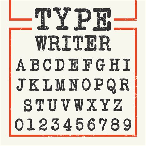 Type Writer Alphabet Font Template 680616 Vector Art At Vecteezy