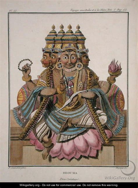 Brahma Hindu God Of Creation From Voyage Aux Indes Et A La Chine By