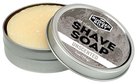 Shave Soap 4oz Tin Unscented Mens Products Natural Essential Oil