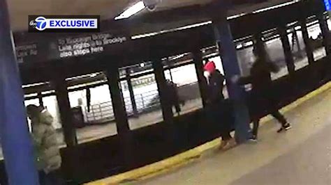 Terrifying Video Shows Woman Shoved Into Moving Subway Train Youtube