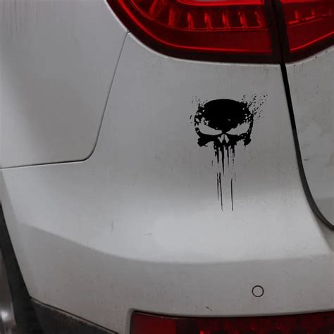 10cmx15cm Punisher Skull Blood Vinyl Car Decals Stickers Motorcycles